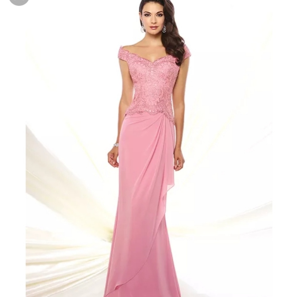 Montage By Mon Cherie Pink Chiffon Bridesmaid Gown NWT Size 10